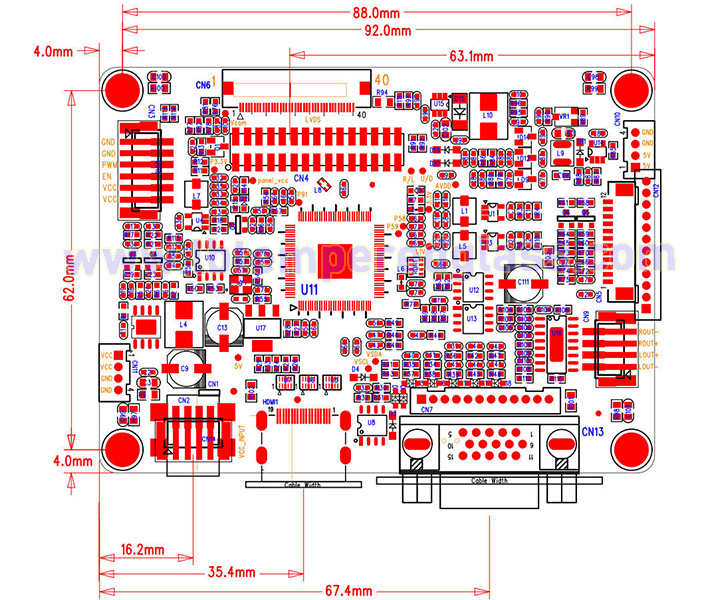 LVDS接口液晶屏宽温驱动板LBYD-007V1